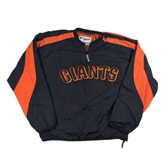 San Francisco Giants Quarter Zip Pullover AUTHENTIC Majestic MLB Baseball XXL - Picture 1 of 7